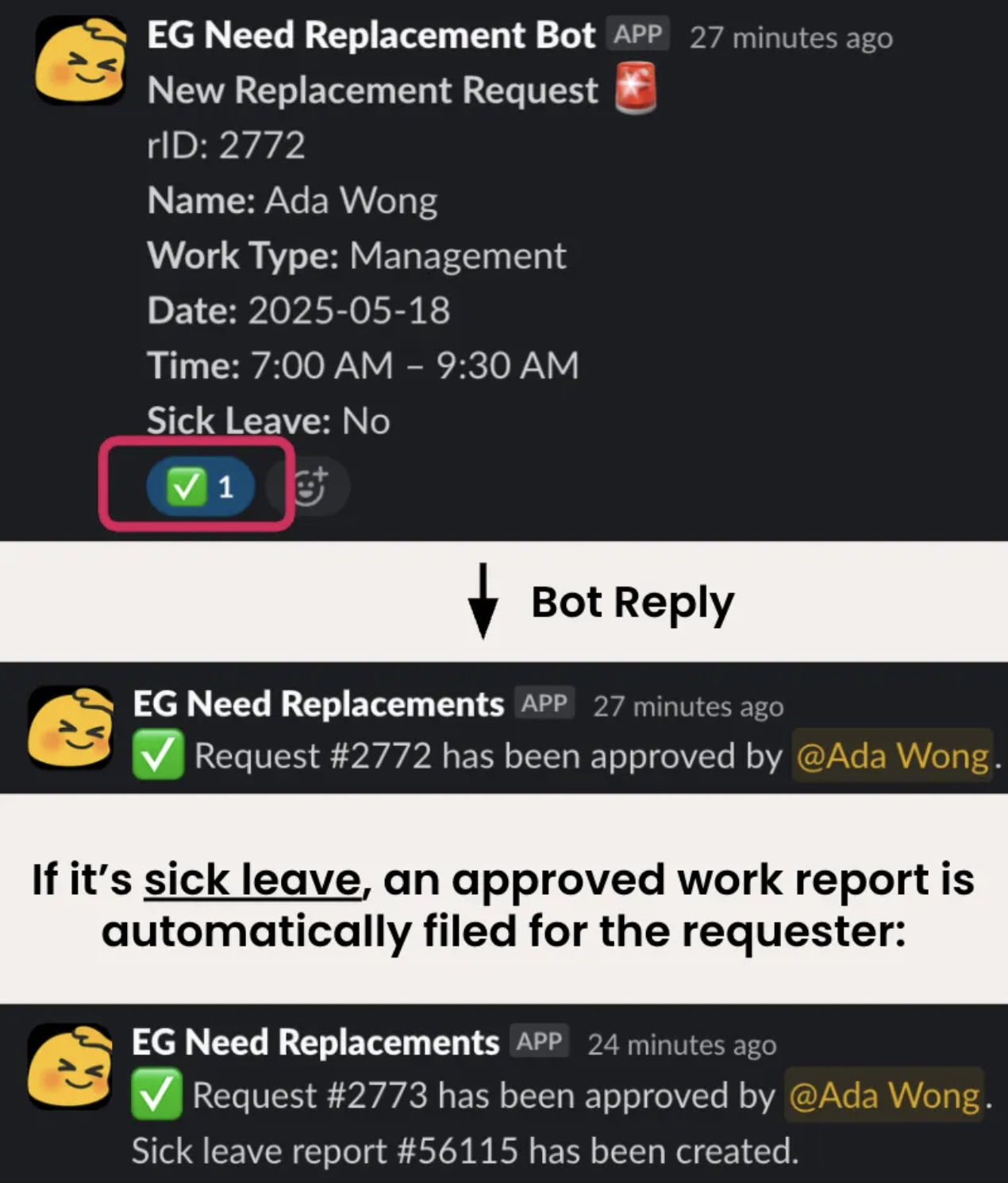 Admin approves a NR request