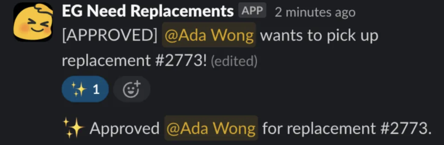 Admin approves a volunteer